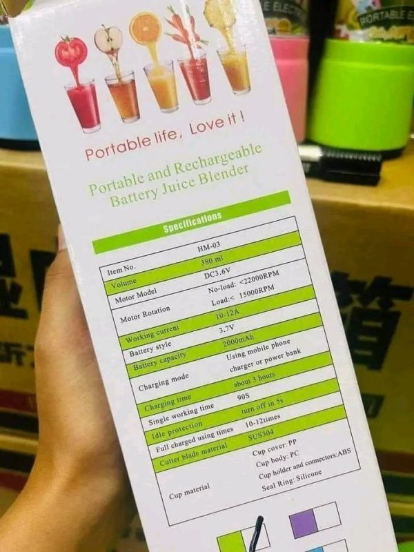 USB Rechargeable Portable Mini Personal Juicer Blender, Bottle Juicer Machine. - Image 2
