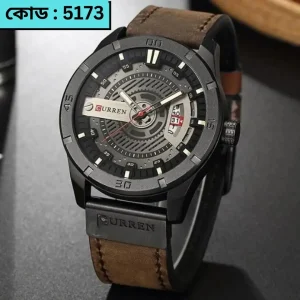 Curren Watch Model 8301 Belt Coffee Dial Black Colour Watch For Man