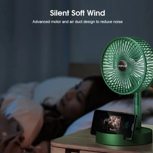 Rechargeable Electric Foldable Telescopic Fan - Image 3