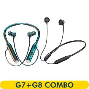 (G7+G8) Combo Sports Bluetooth Neckband With Magnetic Headsets
